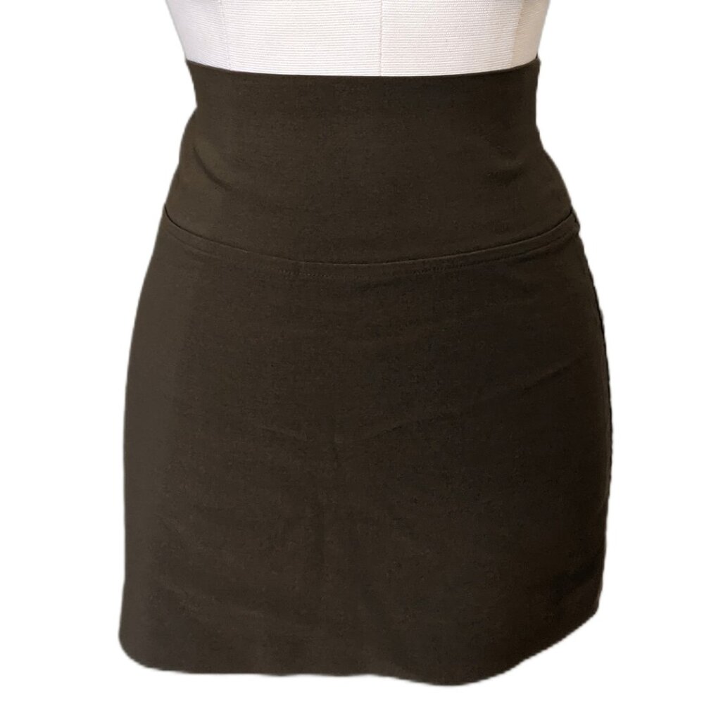 Vintage Y2K Digital Clothing Bodycon Mini Skirt Olive Green High Waisted Sz 5/6